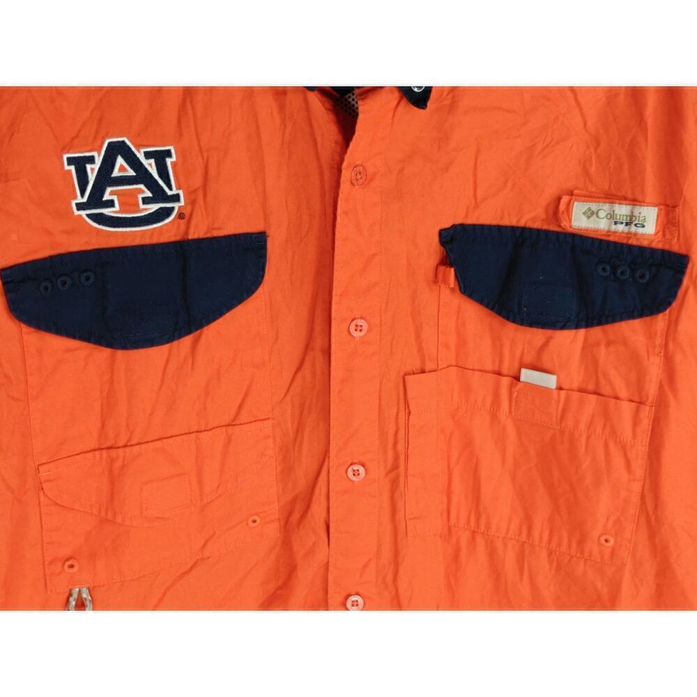 Columbia PFG Men Auburn Tigers Short Sleeve Button Down Shirt Large - Picture 3 of 10